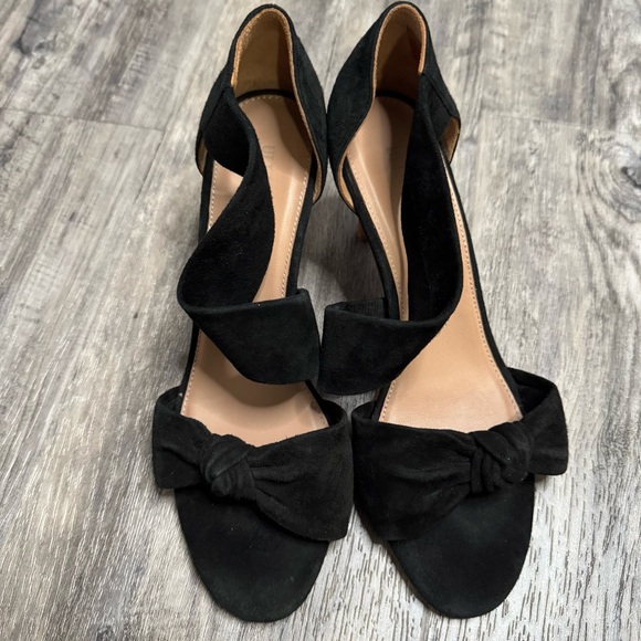 Ulla Johnson Romina Slingback Bow Black Suede Heels Size 38 - Picture 3 of 9